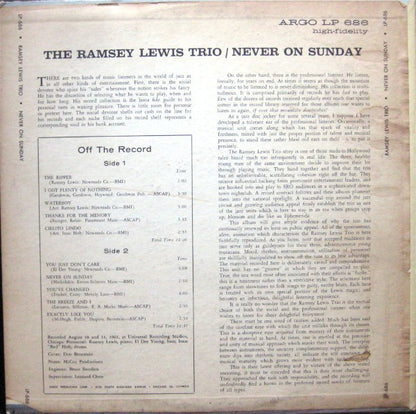 The Ramsey Lewis Trio : Never On Sunday (LP, Album, Mono)