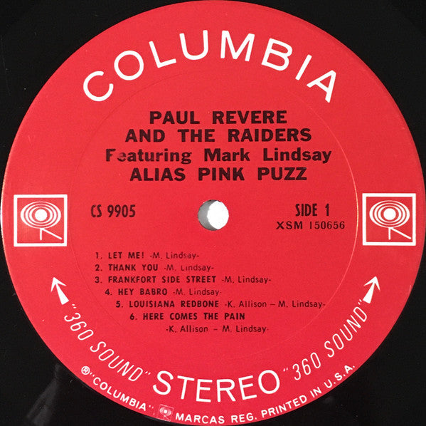 Paul Revere & The Raiders Featuring Mark Lindsay : Alias Pink Puzz (LP, Album, Ter)
