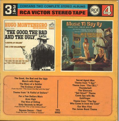 Hugo Montenegro : Music From "A Fistful Of Dollars" & "For A Few Dollars More" & "The Good, The Bad & The Ugly" / Music To Spy By (Reel, 4tr Stereo, Comp)