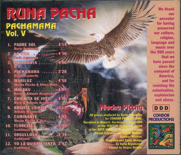 Machu Picchu : Pachamama Vol. V (CD, Album)