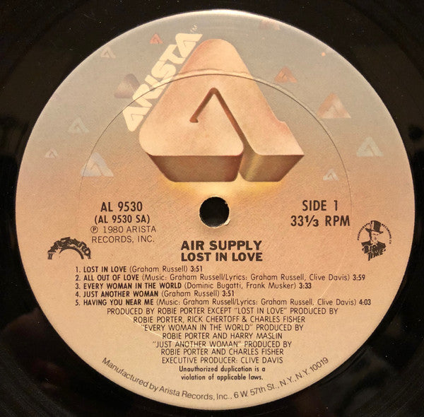 Air Supply : Lost In Love (LP, Album, San)