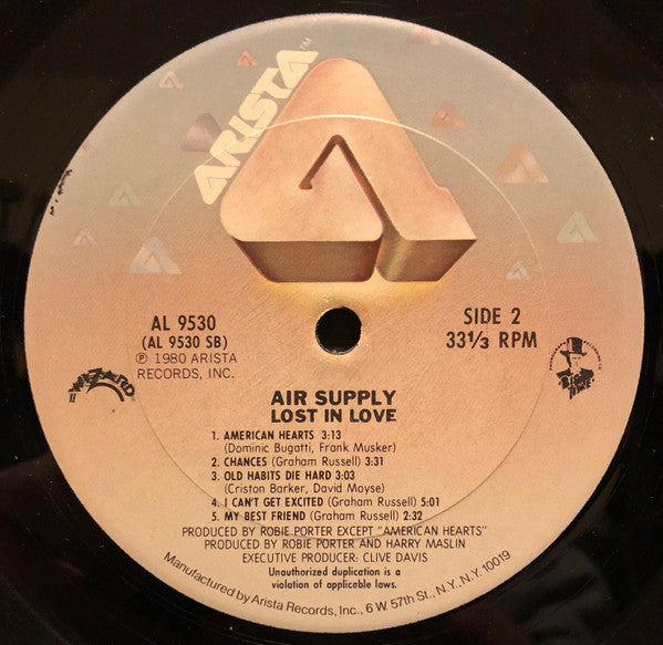 Air Supply : Lost In Love (LP, Album, San)