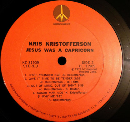Kris Kristofferson : Jesus Was A Capricorn (LP, Album, Ter)