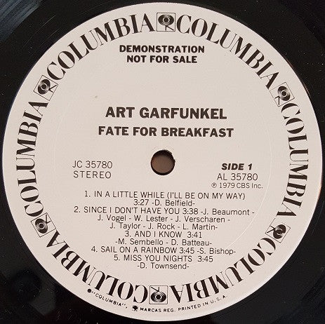 Buy Art Garfunkel : Fate For Breakfast (LP, Album, Promo, Ter