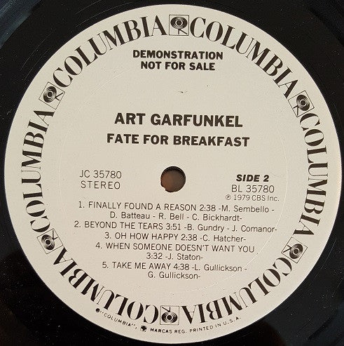 Buy Art Garfunkel : Fate For Breakfast (LP, Album, Promo, Ter