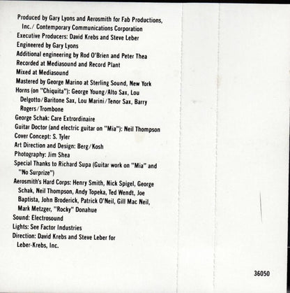 Aerosmith : Night In The Ruts (Cass, Album)