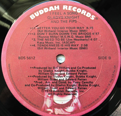 Gladys Knight And The Pips : I Feel A Song (LP, Album, Son)