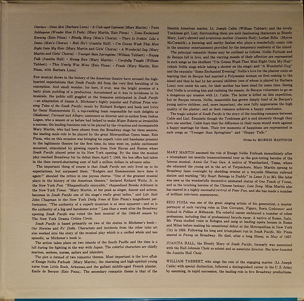 Rodgers & Hammerstein / Featuring Mary Martin, Ezio Pinza With "South Pacific" Original Broadway Cast : South Pacific (LP, Album, RE, RP, Gat)