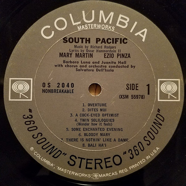 Rodgers & Hammerstein / Featuring Mary Martin, Ezio Pinza With "South Pacific" Original Broadway Cast : South Pacific (LP, Album, RE, RP, Gat)