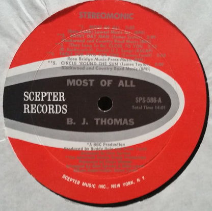 B.J. Thomas : Most Of All (LP, Album, Gat)