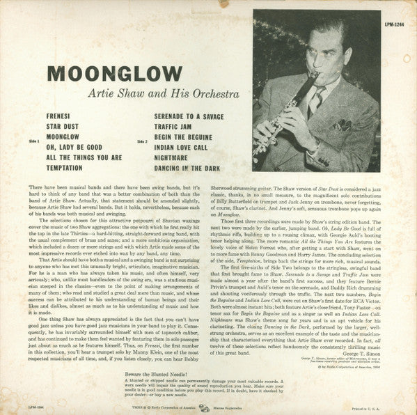 Artie Shaw And His Orchestra : Moonglow (LP, Comp, Mono)