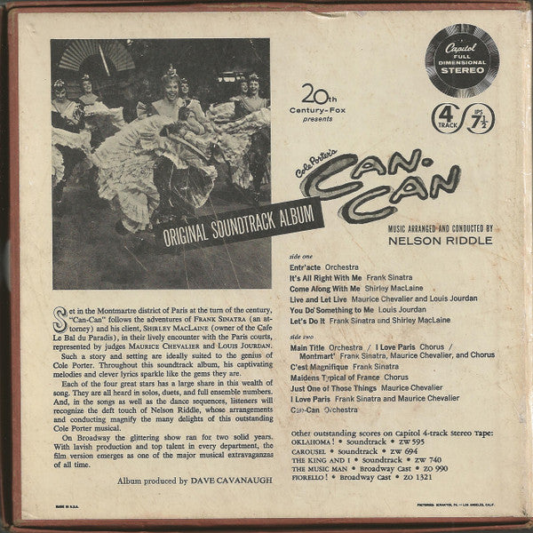 Cole Porter : Cole Porter's Can-Can:  Original Soundtrack Album (Reel, 4tr Stereo, 7" Reel, Album)