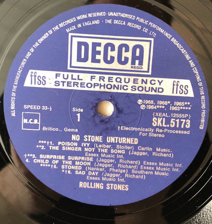 The Rolling Stones : No Stone Unturned (LP, Comp, RE)