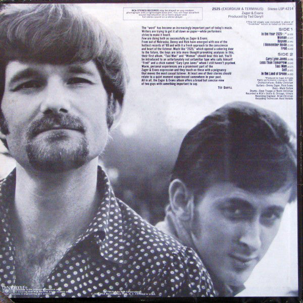 Buy Zager & Evans : 2525 (Exordium & Terminus) (LP, Album, Roc