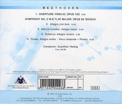 Ludwig van Beethoven - The Royal Philharmonic Orchestra, Günther Herbig : Overture: Fidelio, Opus 72c / Symphony No. 3 In E Flat Major, Opus 55 'Eroica' (CD)