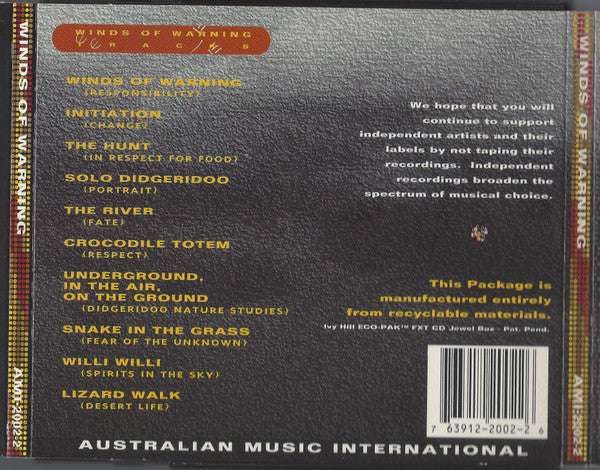 Adam Plack & Johnny (White Ant) Soames : Winds Of Warning (CD, Album, RE)