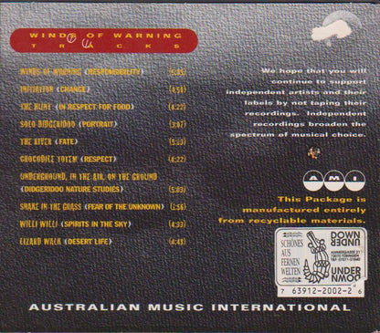 Adam Plack & Johnny (White Ant) Soames : Winds Of Warning (CD, Album, RE)
