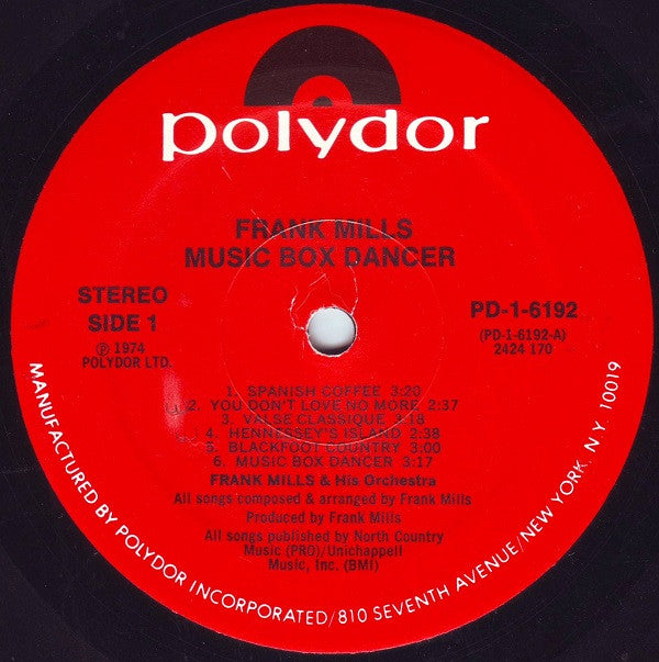 Frank Mills : Music Box Dancer (LP, Album, Mon)