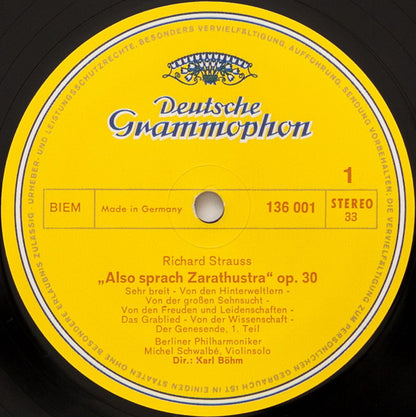 Richard Strauss - Berliner Philharmoniker, Karl Böhm : Also Sprach Zarathustra, Op. 30 (LP)