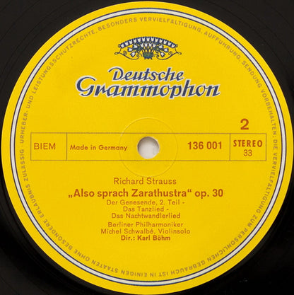 Richard Strauss - Berliner Philharmoniker, Karl Böhm : Also Sprach Zarathustra, Op. 30 (LP)