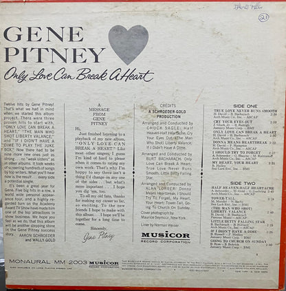 Gene Pitney : Only Love Can Break A Heart (LP, Album, Mono, Hig)