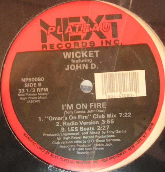 Wickett Rich Featuring John D : I'm On Fire (12")