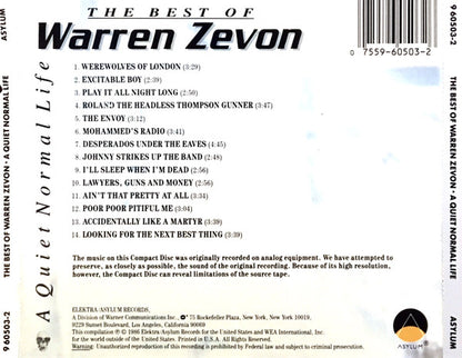 Warren Zevon : A Quiet Normal Life: The Best Of Warren Zevon (CD, Comp, Wes)
