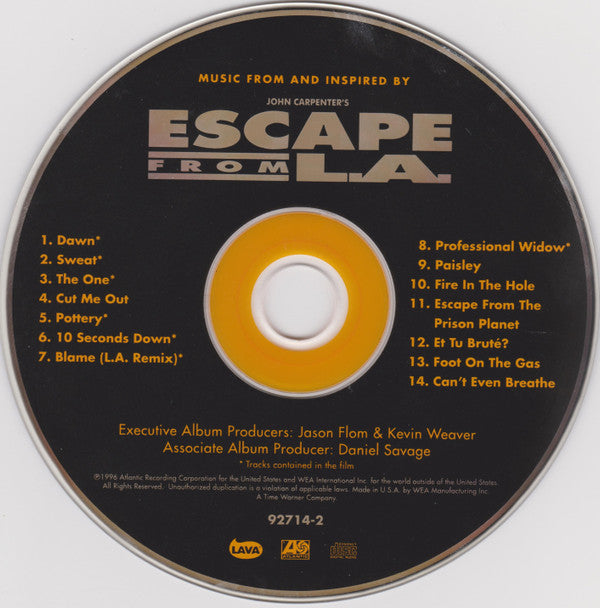 Buy Various : Music From And Inspired By John Carpenter's Escape