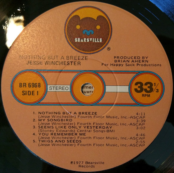 Jesse Winchester : Nothing But A Breeze (LP, Album, Win)