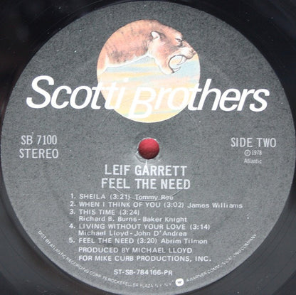 Leif Garrett : Feel The Need (LP, Album, PR-)