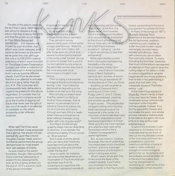 Buy The Kinks : The Great Lost Kinks Album (LP, Album, Mono, San