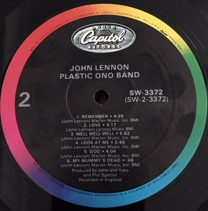 John Lennon / The Plastic Ono Band : John Lennon/Plastic Ono Band (LP, Album, RP, Rai)