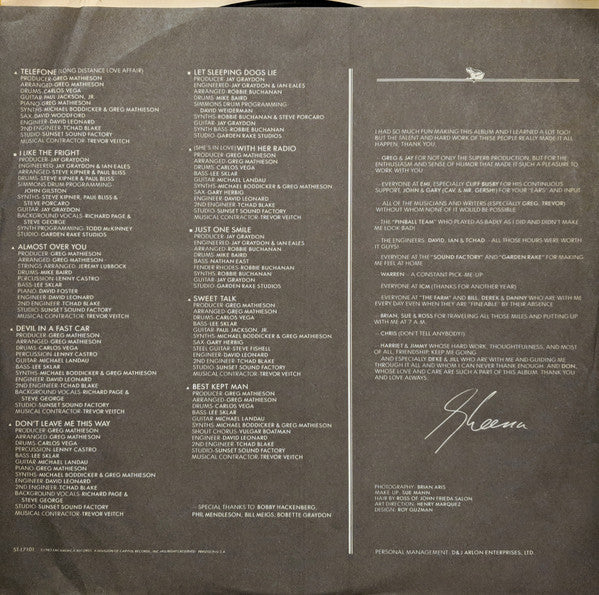 Sheena Easton : Best Kept Secret (LP, Album, Club, RCA)