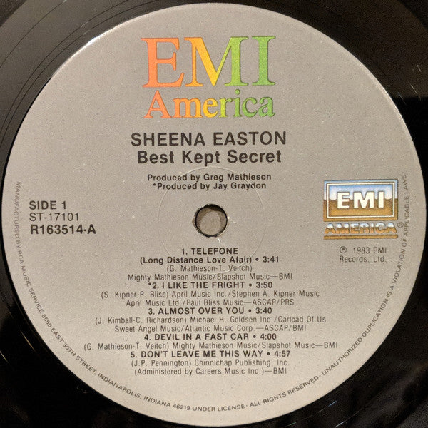 Buy Sheena Easton : Best Kept Secret (LP, Album, Club, RCA) Online