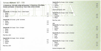 Tomaso Albinoni, I Solisti Veneti, Claudio Scimone : 12 Concertos Op.10 For Violin, Strings And Harpsicord (2xCD, RM)