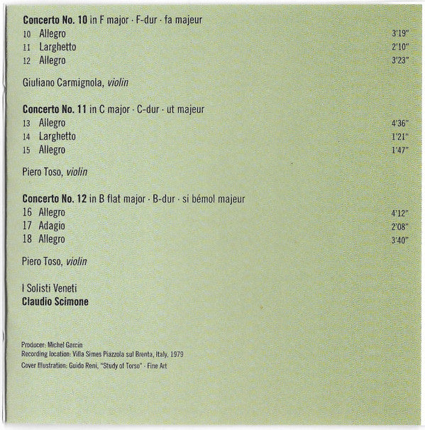 Tomaso Albinoni, I Solisti Veneti, Claudio Scimone : 12 Concertos Op.10 For Violin, Strings And Harpsicord (2xCD, RM)