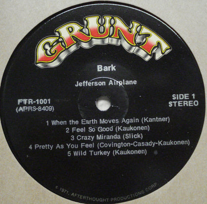 Jefferson Airplane : Bark (LP, Album, RP, Roc)