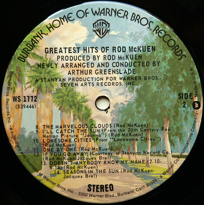 Rod McKuen : Greatest Hits Of Rod McKuen (LP, Album, Comp, RE)