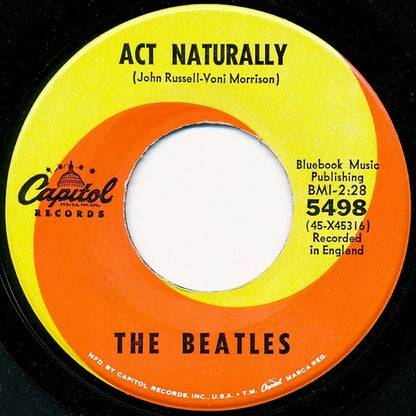 The Beatles : Yesterday / Act Naturally (7", Single, Scr)