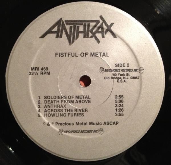 Anthrax : Fistful Of Metal (LP, Album)
