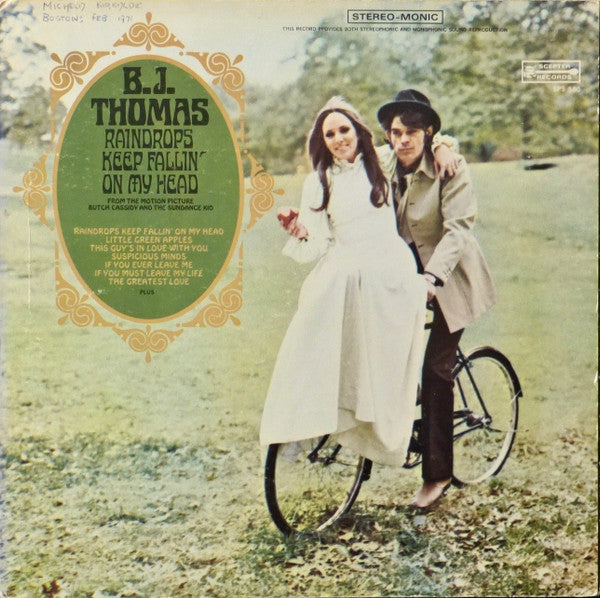 B.J. Thomas : Raindrops Keep Fallin' On My Head (LP, Album, Kee)