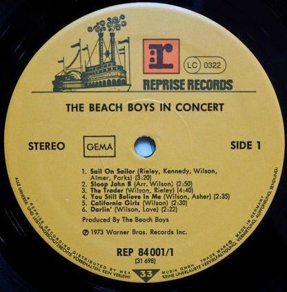 The Beach Boys : In Concert (2xLP, Album, RE)