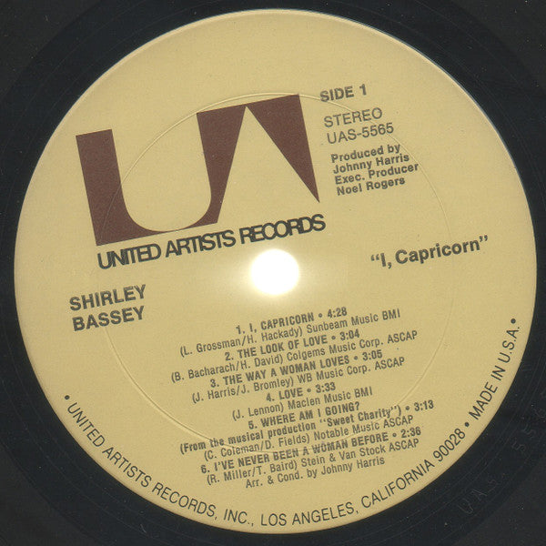 Shirley Bassey : I, Capricorn (LP, Album, Pit)