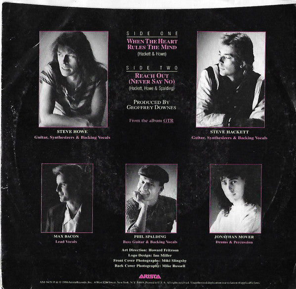 GTR (2) : When The Heart Rules The Mind (7", Single, RP, Styrene, Ind)