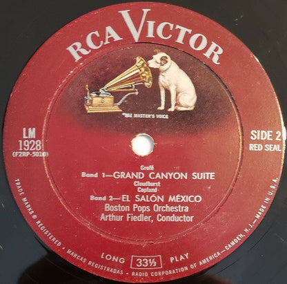 The Boston Pops Orchestra .... Arthur Fiedler : Grand Canyon Suite • El Salón México (LP, Album, Mono, Hol)