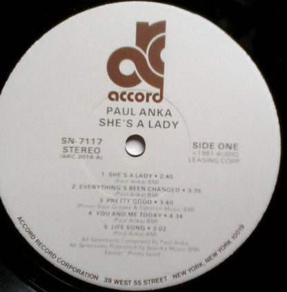 Paul Anka : She's A Lady (LP, Comp)