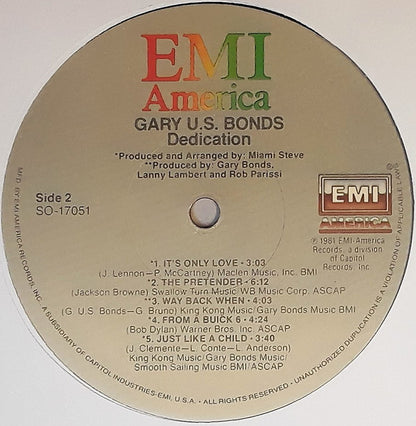 Gary U.S. Bonds : Dedication (LP, Album)