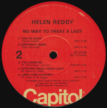 Helen Reddy : No Way To Treat A Lady (LP, Album, Win)