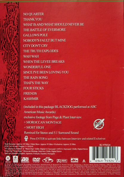 Jimmy Page & Robert Plant : No Quarter (Unledded) (DVD-V, RE, Multichannel, NTSC)