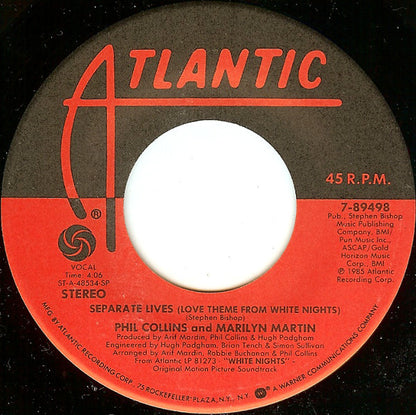 Phil Collins And Marilyn Martin : Separate Lives (Love Theme From White Nights) (7", Spe)